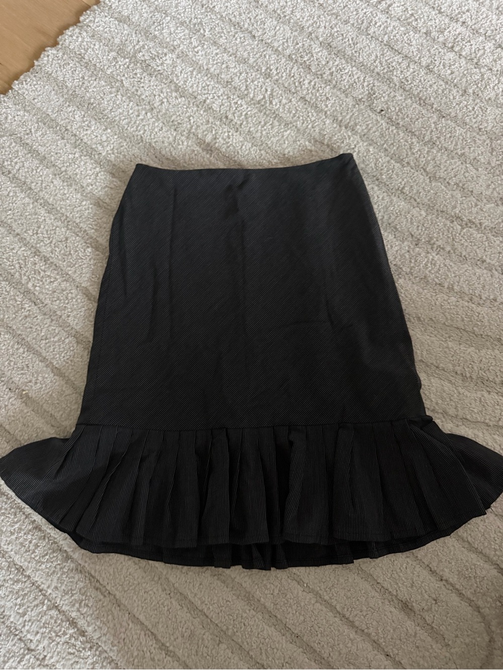 LOFT Black Ruffle-Hem Women's Skirt
